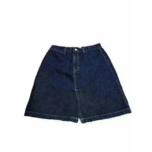 Vintage Y2K Calvin Klein Denim Mini Skirt Dark Wash Open Slit Size 9‎